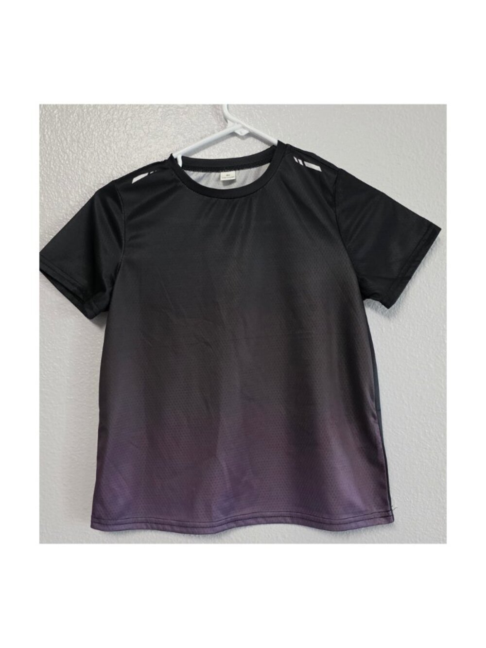 Boys 8Y Black Purple Ombre Athletic Shirt Shorts 2 Piece Set